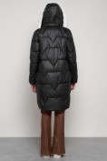 Оптом Пальто утепленное с капюшоном зимнее женское черного цвета 13305Ch, фото 20
