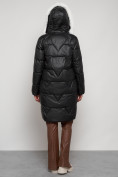 Оптом Пальто утепленное с капюшоном зимнее женское черного цвета 13305Ch, фото 8