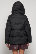 Оптом Зимняя женская куртка модная с капюшоном черного цвета 133105Ch в Казани, фото 10