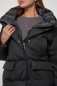 Оптом Зимняя женская куртка модная с капюшоном черного цвета 133105Ch в Екатеринбурге, фото 16