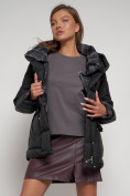 Оптом Зимняя женская куртка модная с капюшоном черного цвета 133105Ch в Екатеринбурге, фото 21