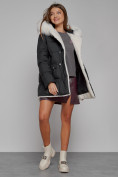 Оптом Куртка зимняя женская модная с мехом черного цвета 133120Ch в Екатеринбурге, фото 12