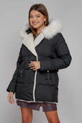 Оптом Куртка зимняя женская модная с мехом черного цвета 133120Ch в Екатеринбурге, фото 14