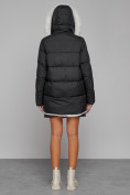 Оптом Куртка зимняя женская модная с мехом черного цвета 133120Ch в Казани, фото 4