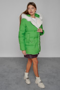 Оптом Куртка зимняя женская модная с мехом зеленого цвета 133120Z в Екатеринбурге, фото 10