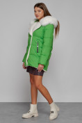 Оптом Куртка зимняя женская модная с мехом зеленого цвета 133120Z в Екатеринбурге, фото 2