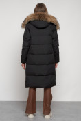 Оптом Пальто утепленное с капюшоном зимнее женское черного цвета 133125Ch в Волгоградке, фото 5
