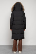 Оптом Пальто утепленное с капюшоном зимнее женское черного цвета 133125Ch в Уфе, фото 10