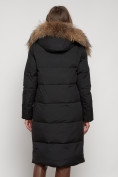 Оптом Пальто утепленное с капюшоном зимнее женское черного цвета 133125Ch в Санкт-Петербурге, фото 14