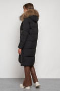 Оптом Пальто утепленное с капюшоном зимнее женское черного цвета 133125Ch в Омске, фото 15