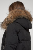 Оптом Пальто утепленное с капюшоном зимнее женское черного цвета 133125Ch, фото 21
