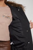 Оптом Пальто утепленное с капюшоном зимнее женское черного цвета 133125Ch в Новосибирске, фото 23