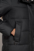Оптом Пальто утепленное с капюшоном зимнее женское черного цвета 133127Ch в Екатеринбурге, фото 13