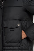 Оптом Пальто утепленное с капюшоном зимнее женское черного цвета 133127Ch в Екатеринбурге, фото 14
