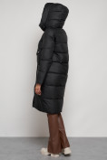 Оптом Пальто утепленное с капюшоном зимнее женское черного цвета 133127Ch в Екатеринбурге, фото 8