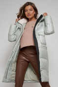 Оптом Пальто утепленное с капюшоном зимнее женское светло-зеленого цвета 133127ZS в Астане, фото 17
