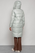 Оптом Пальто утепленное с капюшоном зимнее женское светло-зеленого цвета 133127ZS в Барнауле, фото 8