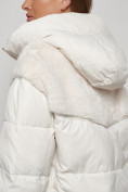 Оптом Куртка зимняя женская модная из кроличьего меха бежевого цвета 133131B в Казани, фото 10