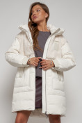 Оптом Куртка зимняя женская модная из кроличьего меха бежевого цвета 133131B в Казани, фото 12