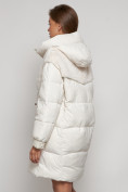 Оптом Куртка зимняя женская модная из кроличьего меха бежевого цвета 133131B в Екатеринбурге, фото 18