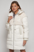 Оптом Куртка зимняя женская модная из кроличьего меха бежевого цвета 133131B в Казани, фото 19