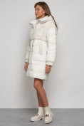 Оптом Куртка зимняя женская модная из кроличьего меха бежевого цвета 133131B в Екатеринбурге, фото 2