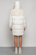 Оптом Куртка зимняя женская модная из кроличьего меха бежевого цвета 133131B в Екатеринбурге, фото 22