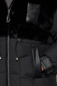 Оптом Куртка зимняя женская модная из кроличьего меха черного цвета 133131Ch в Екатеринбурге, фото 11