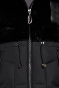 Оптом Куртка зимняя женская модная из кроличьего меха черного цвета 133131Ch в Екатеринбурге, фото 12