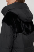 Оптом Куртка зимняя женская модная из кроличьего меха черного цвета 133131Ch в Казани, фото 14