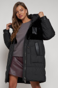 Оптом Куртка зимняя женская модная из кроличьего меха черного цвета 133131Ch в Казани, фото 19