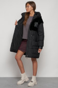 Оптом Куртка зимняя женская модная из кроличьего меха черного цвета 133131Ch в Казани, фото 20