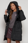 Оптом Куртка зимняя женская модная из кроличьего меха черного цвета 133131Ch в Казани, фото 23