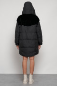 Оптом Куртка зимняя женская модная из кроличьего меха черного цвета 133131Ch в Екатеринбурге, фото 8