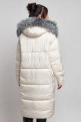 Оптом Пальто утепленное с чернобуркой зимнее женское светло-бежевого цвета 133156SB в Новокузнецке, фото 15