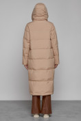 Оптом Пальто утепленное с капюшоном зимнее женское бежевого цвета 133159B, фото 4