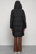 Оптом Пальто утепленное с капюшоном зимнее женское черного цвета 133208Ch в Ульяновске, фото 8