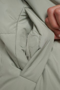 Оптом Пальто утепленное с капюшоном зимнее женское светло-зеленого цвета 133208ZS в Перми, фото 13