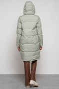 Оптом Пальто утепленное с капюшоном зимнее женское светло-зеленого цвета 133208ZS в Перми, фото 8