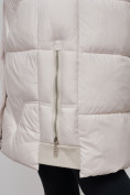 Оптом Пальто утепленное с капюшоном зимнее женское бежевого цвета 13332B, фото 13