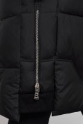Оптом Пальто утепленное с капюшоном зимнее женское черного цвета 13332Ch в Ульяновске, фото 13