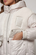 Оптом Куртка зимняя женская модная из овчины бежевого цвета 13335B в Екатеринбурге, фото 10
