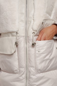Оптом Куртка зимняя женская модная из овчины бежевого цвета 13335B в Екатеринбурге, фото 12