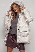 Оптом Куртка зимняя женская модная из овчины бежевого цвета 13335B в Екатеринбурге, фото 23