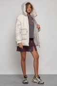 Оптом Куртка зимняя женская модная из овчины бежевого цвета 13335B в Екатеринбурге, фото 25