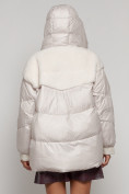 Оптом Куртка зимняя женская модная из овчины бежевого цвета 13335B в Екатеринбурге, фото 26