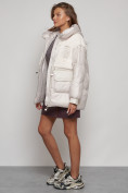 Оптом Куртка зимняя женская модная из овчины бежевого цвета 13335B в Екатеринбурге, фото 28