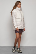 Оптом Куртка зимняя женская модная из овчины бежевого цвета 13335B в Екатеринбурге, фото 3