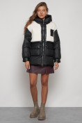 Оптом Куртка зимняя женская модная из овчины черного цвета 13335Ch в Екатеринбурге
