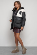 Оптом Куртка зимняя женская модная из овчины черного цвета 13335Ch в Казани, фото 21